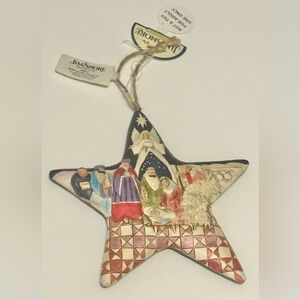 Jim Shore Nativity Scene 5” Star Ornament 4010627 2009 Heartwood Creek Enesco
